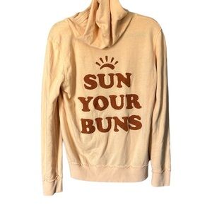 Victoria's Secret Women’s Hoodie Cream Sun Your Buns size Medium